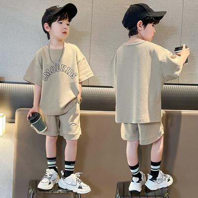 Summer Boys Sports Suit Cool Handsome Children's Suit Middle and Large Children Short-Sleeved T-Shirt Suit Children's Summer Clothing