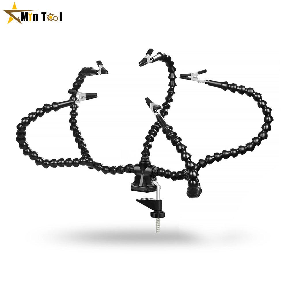 

Soldering Helping Hand Tool Table Clip Third Hand Soldering Stand Welding PCB Holder Flexible Arm Soldering Hand Tool чорний