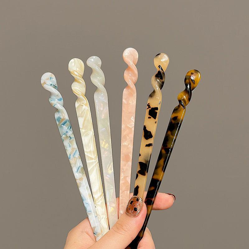Chinese Style Hair Sticks Vintage Acetate Resin Chopstick Women Hairpins Clip Pin Headwear Wedding Jewelry Accessories Gifts