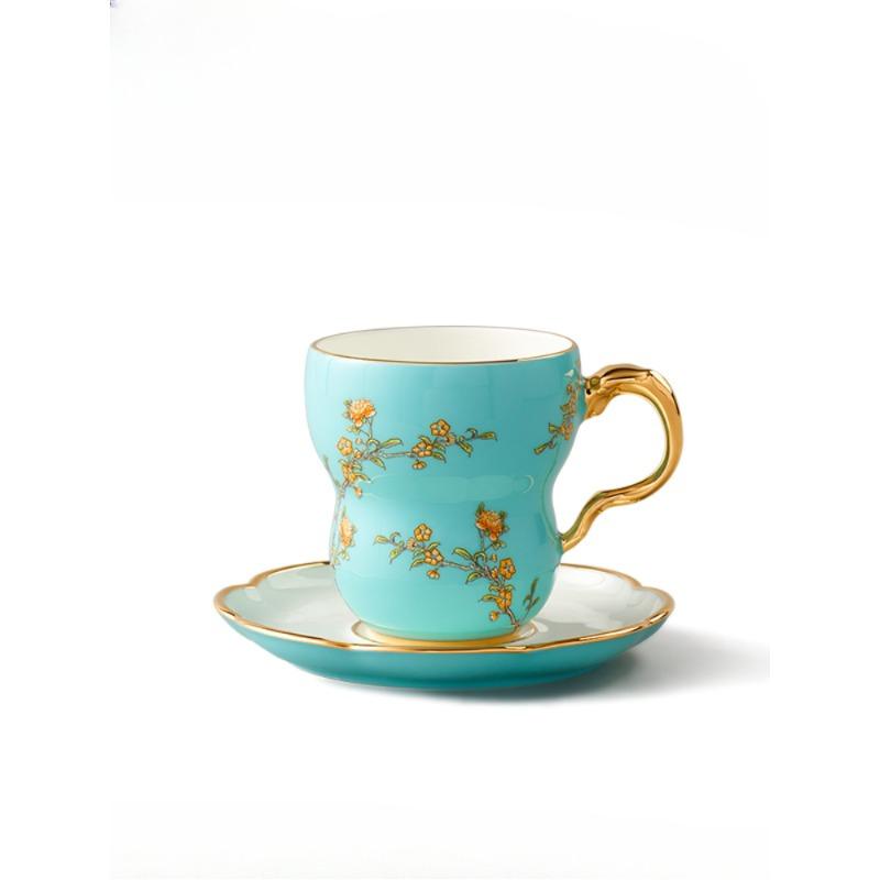 

West Lake Blue Керамическая кружка с блюдцем и чашкой для чая Чашки для пары 280 мл