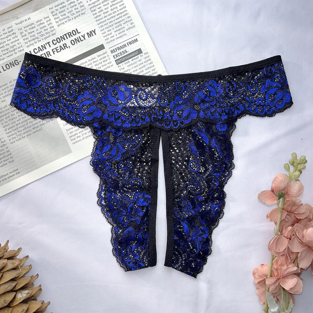 Lace See Through Panty Lingerie Sexy Women Hollow Out Erotic Transparent Crotchless Mini Culotte Underwear Exotic Clothing