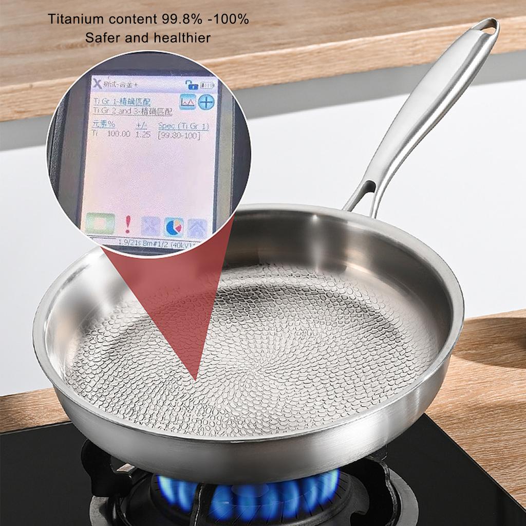 Patelnia ze stali tytanowej Niepowlekana Patelnia nieprzywierająca Wzór młotkowany łuską ryby Patelnia do smażenia steków Domowa Naczynia kuchenne 26/28/30