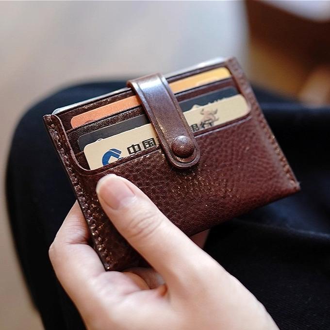 Heren Dames PU Leer RFID Kaarthouder Portemonnee Slank Minimalistisch Creditcard Case Kleine Portemonnee Drukknop Sluiting Zak Portemonnee Organizer