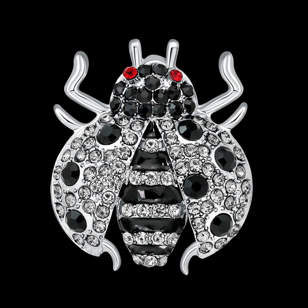 Stylish Alloy Colourful Cartoon Ladybug Brooch Cute Rhinestone Corsage T-shirt Sweater Ornament Festival Birthday Gift