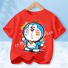 Doraemon Colorful T-shirt Printed Short-sleeved Outdoor Simple Comfortable Pullover Tops Summer Clothes Casuals Round Neck Shirt