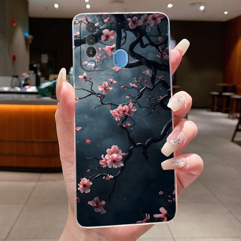 

For ITEL Vision 2 Plus Case ITEL P37 Pro P681L Fashion Butterfly Flowers Pattern Clear Soft TPU Back Cover Silicone Phone Case ITEL P37 Pro