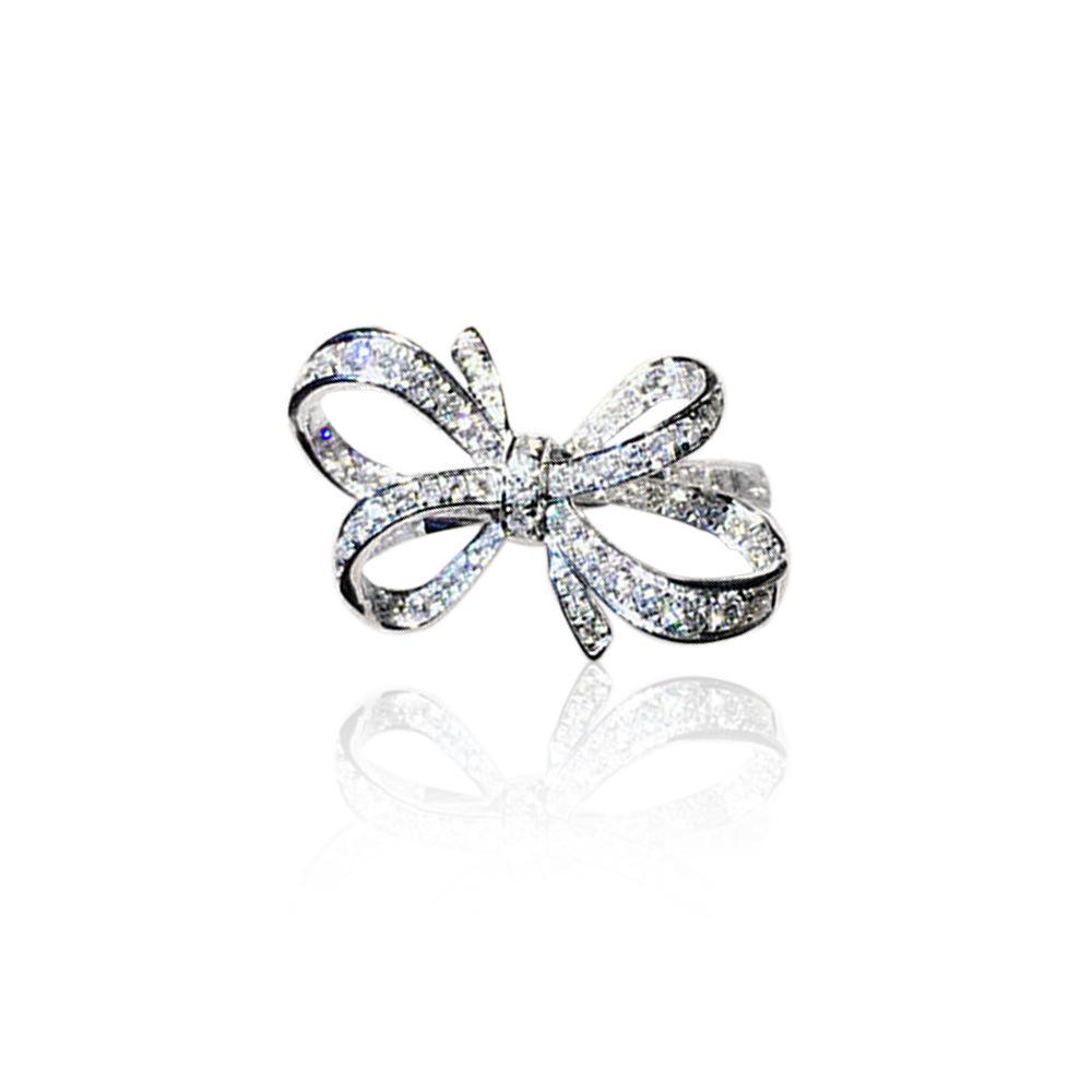 Ring Female Tide Niche Design Bow Zircon Ring Female, Beautiful Romantic Index Finger Ring Jewelry