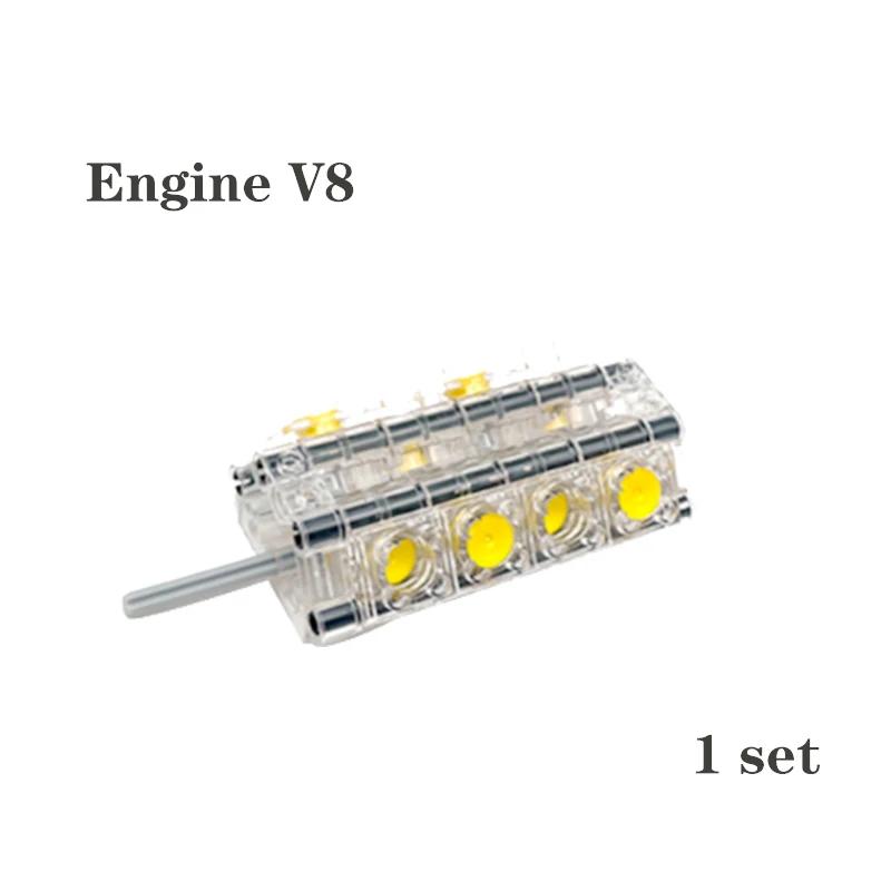 Technical Parts Kit V2 V4 V6 V8 V10 V12 V14 Engine Cylinder Building Blocks Bricks Model for High-tech Cars DIY Educational Toys