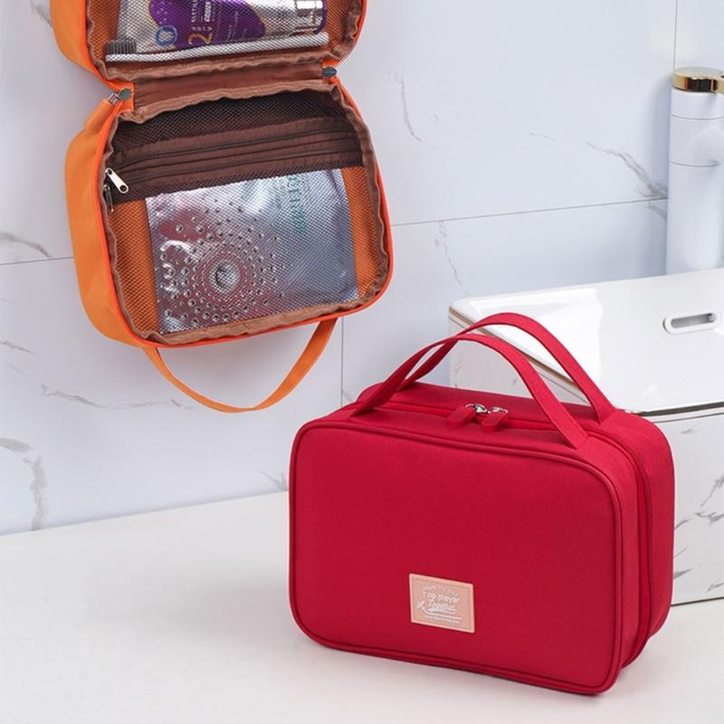 Large Capacity Toiletry Bag Convenient Cosmetic Storage Organizer Easy To Clean Makeup Tool Holder Bathroom Supplies