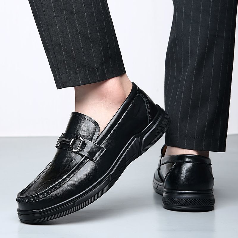 Soft Genuine Leather Shoes Mens Loafers Flat Brand Male Footwear Soft Business Dress Shoes Man Party Shoes