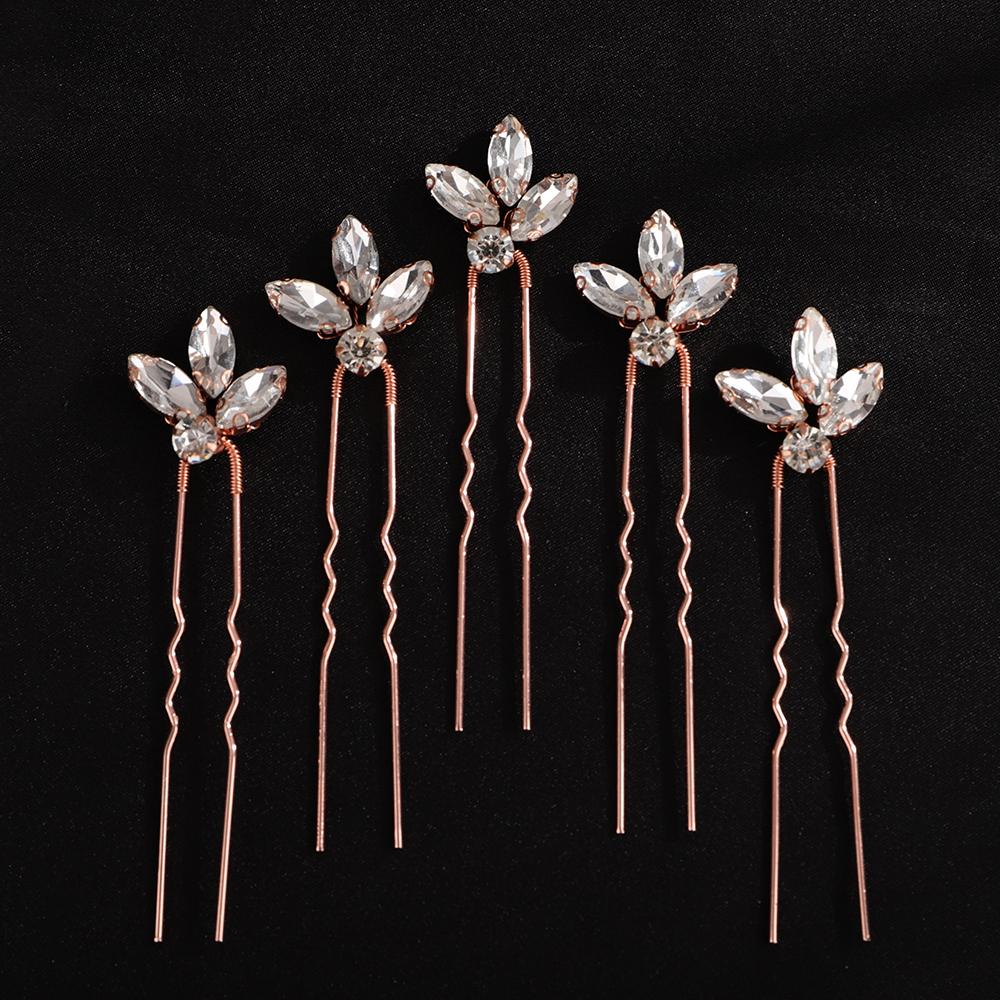 5 Stück Rot Silber Strass Braut Haarnadeln Handgefertigter Kopfschmuck für Frauen Grün Blau Hochzeitsaccessoires Kopfschmuck Party Tiaras