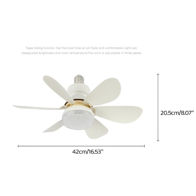 Flush Mount Ceiling Fan with Lights Remote Control, 16.5 Inch,6Blades,Dimmable Ceiling Lamp Bulb Cooling Fan 3 Modes