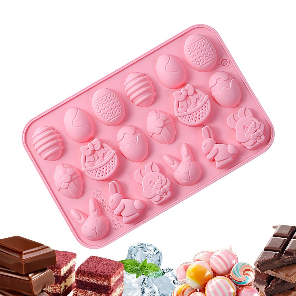 Cute Easter Bunny Silicone Mold 3D Ice Cubes And Dessert Molds Chocolate Molds Casting Tool Rabbit-shaped Silicone Baking Mold