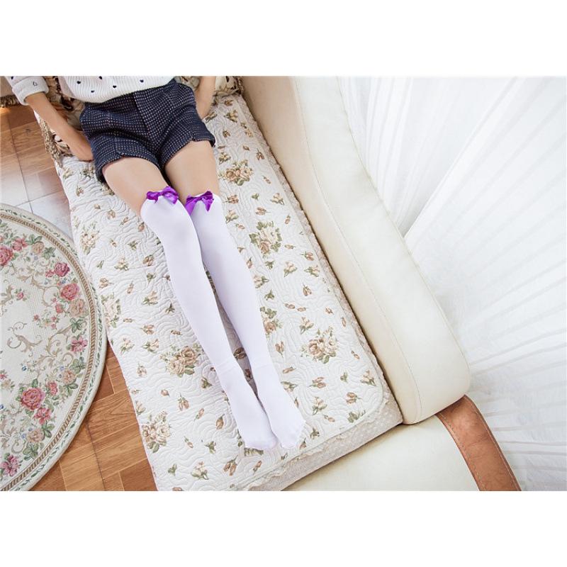 Velvet Bow Temptation Women's Over-the-Knee Lingerie Socks