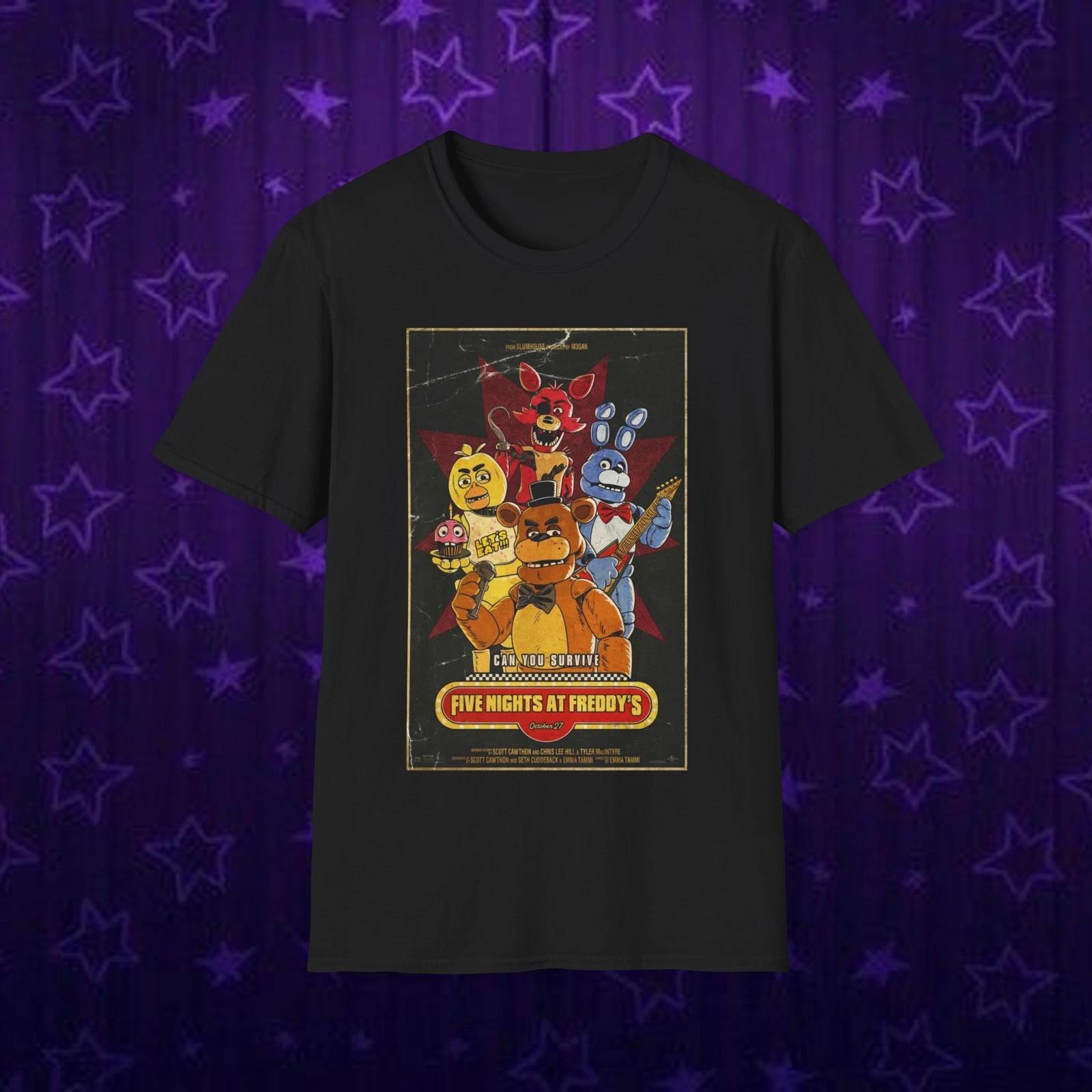 Five Nights At Freddy’s Movie Fnaf Bonnie Chica Foxy Unisex Softstyle T-Shirt M