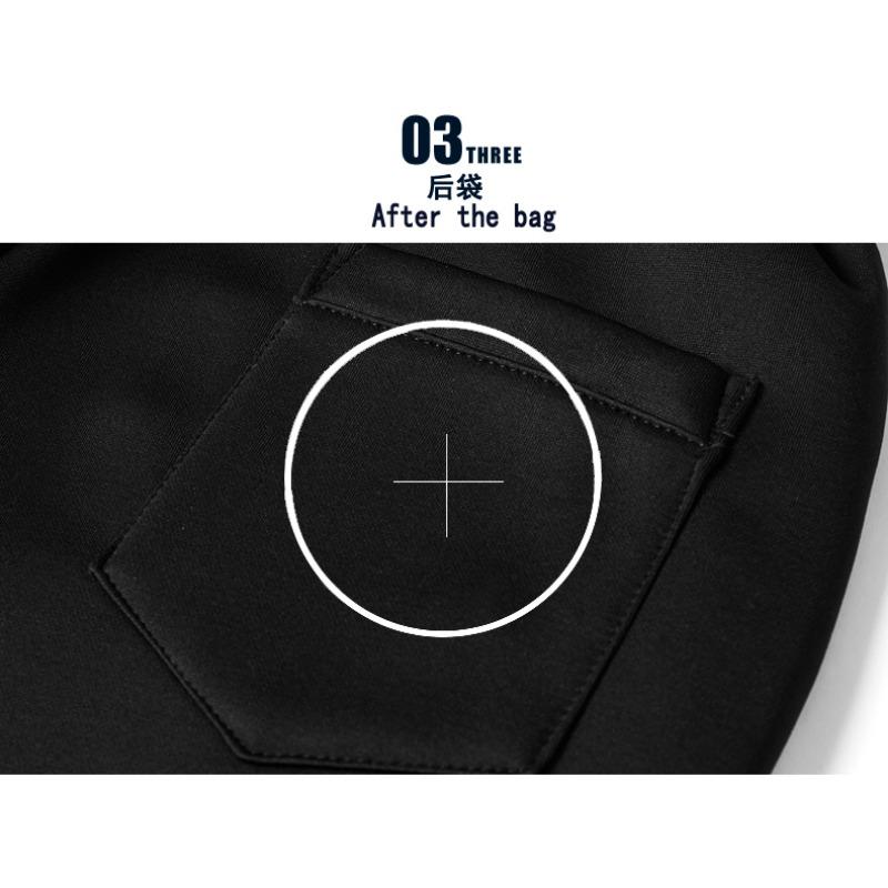 Jesienno-zimowy męski rozpinany kardigan z kapturem, kieszeniami, kontrastowym kolorem, luźny top, elastyczne spodnie z wysokim stanem, strój casualowy