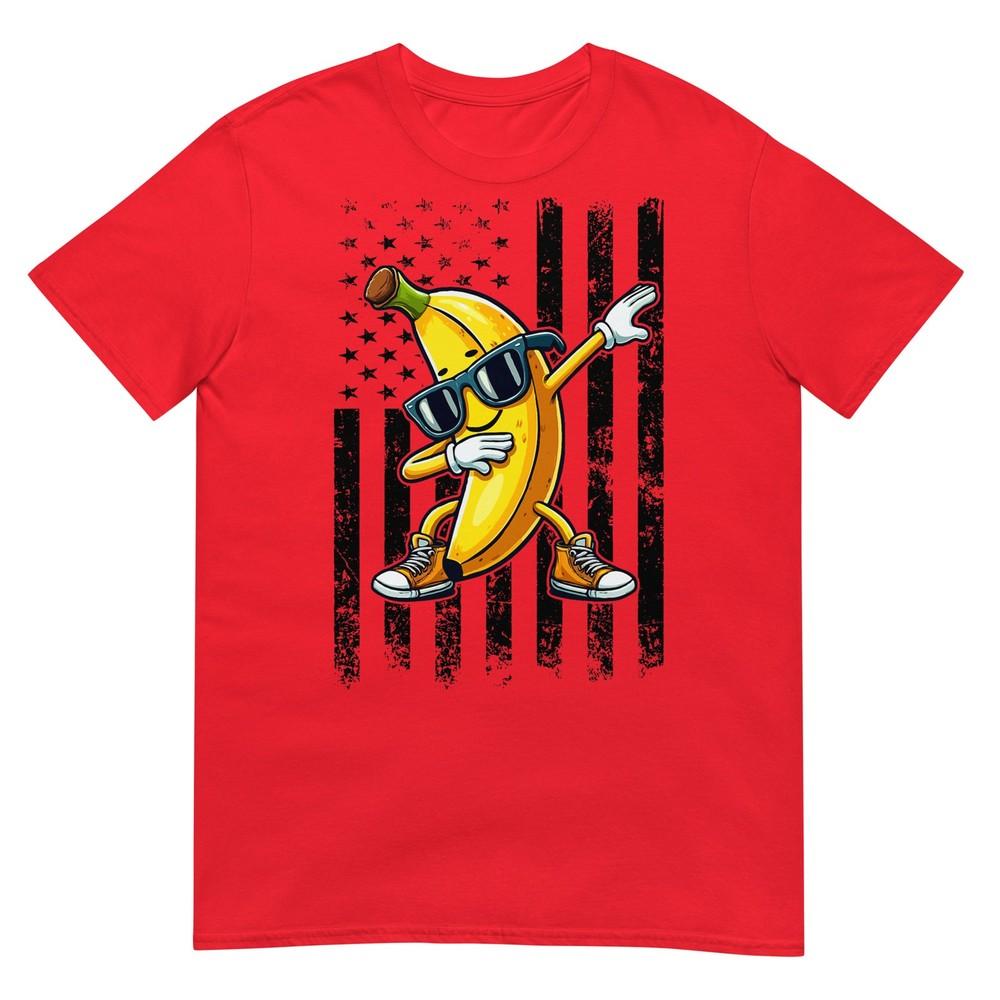 Dabbing Banana Retro American Flag Banana Lover Boys Kids TShirt S