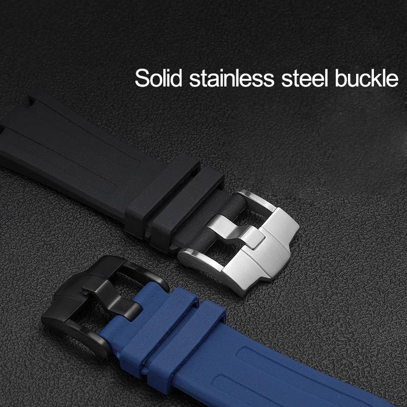 Für AP 15703 Armband Gummi-Uhrenarmband 28mm Schwarz Wasserdicht, Schweißbeständig und Verschleißfest Armband Herren