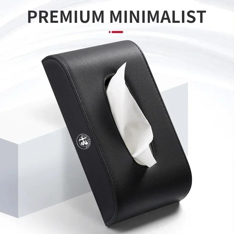 Car Stickers For Alfa Romeo Car Armrest Tissue Box Leather Auto Seat Back Hanging Tissue Box For Alfa Romeo Giulietta GT 159 147