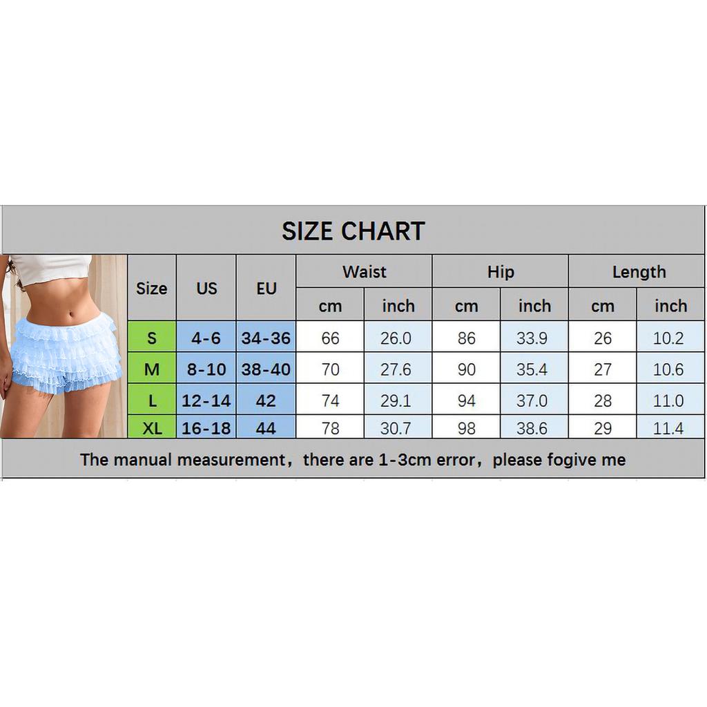 Women Lace Bloomers Shorts Casual Summer Layered Ruffles Elastic Short Pants for Vacation Beach Club Streetwear