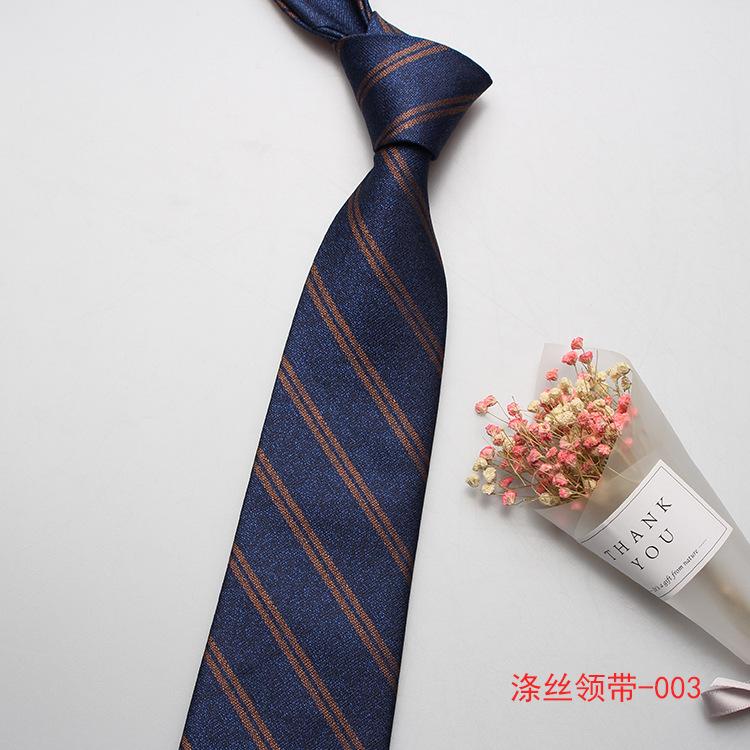 Men'S Trendy Striped Jacquard Polyester Silk Tie, Professional Dress Tie For Work