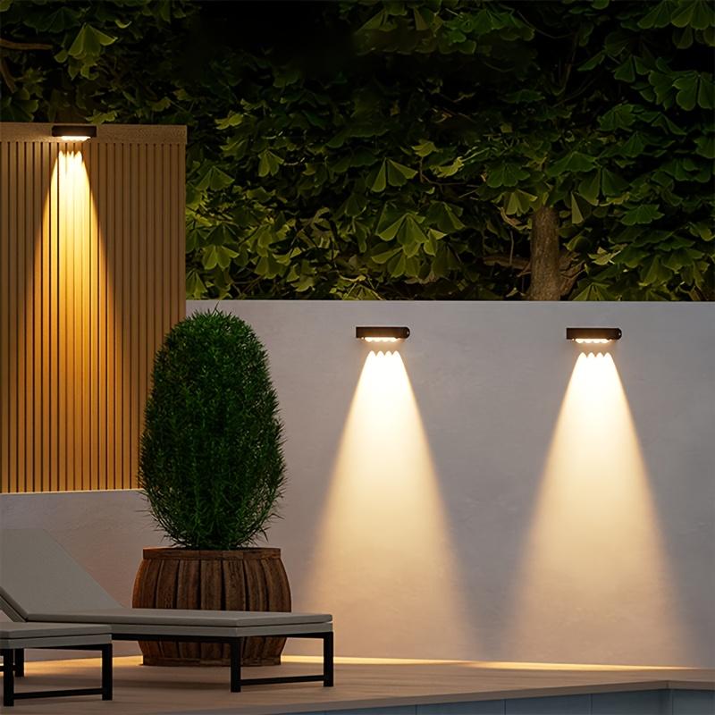 1-4 Lens Brighter Solar Fence Lights Outdoor 4 Pack Wall Light Waterproof Garden Lamp Solar Powered for Outside Pathway Yard