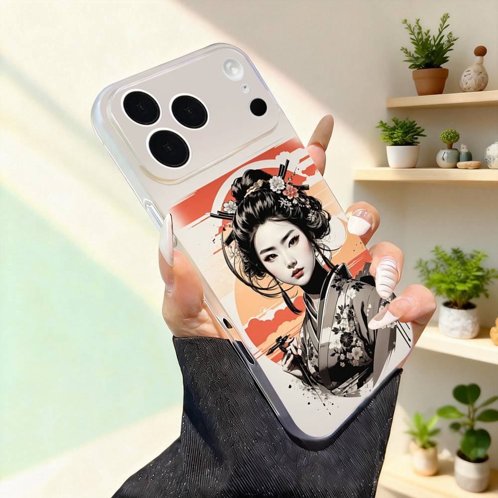 Samurai Warrior Geisha Cool For iPhone 11,12,13,14,15,16,17,Pro,Max,Plus,Mini,SE4,E Phone Case With Magsafe Wireless