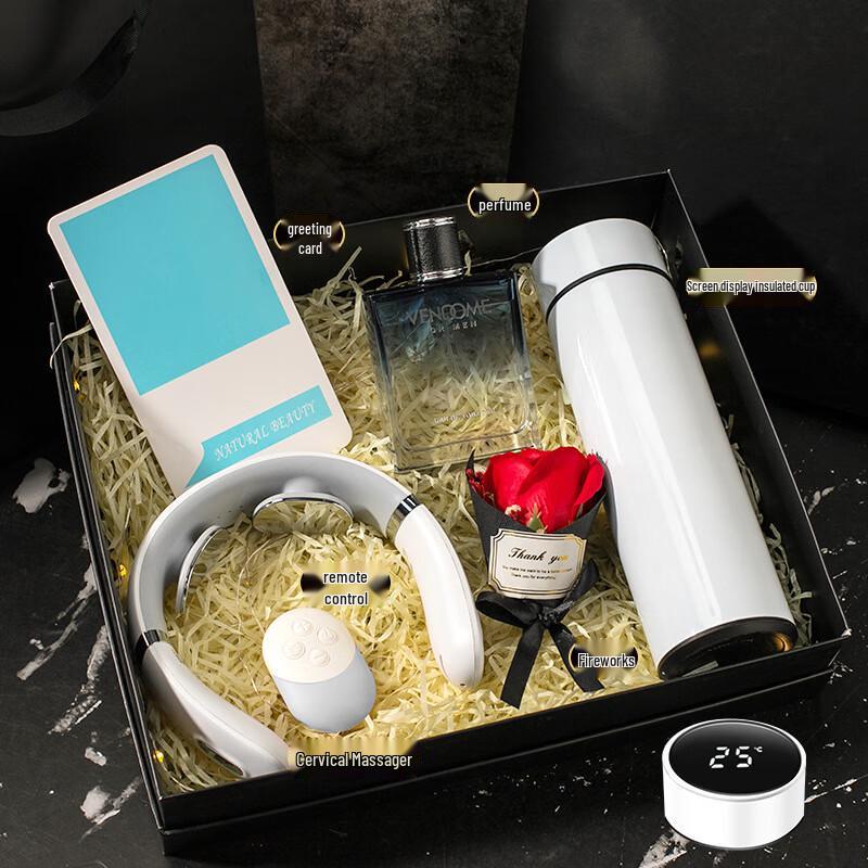 Shangqi Teacher s Day Gift Set for Men with Smart Mug & Neck Massager