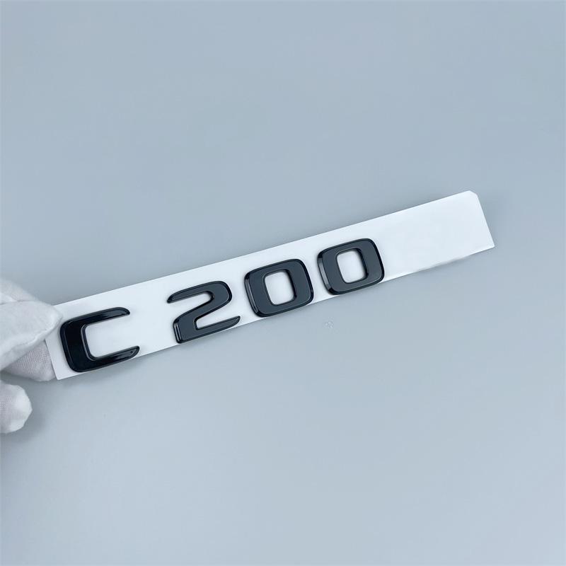 For Mercedes-Benz C-class Black Trunk Car Label C260 C200 C300 C63s C43 Tail Emblems Car Sticker Rear Label Body Side Markers RX7