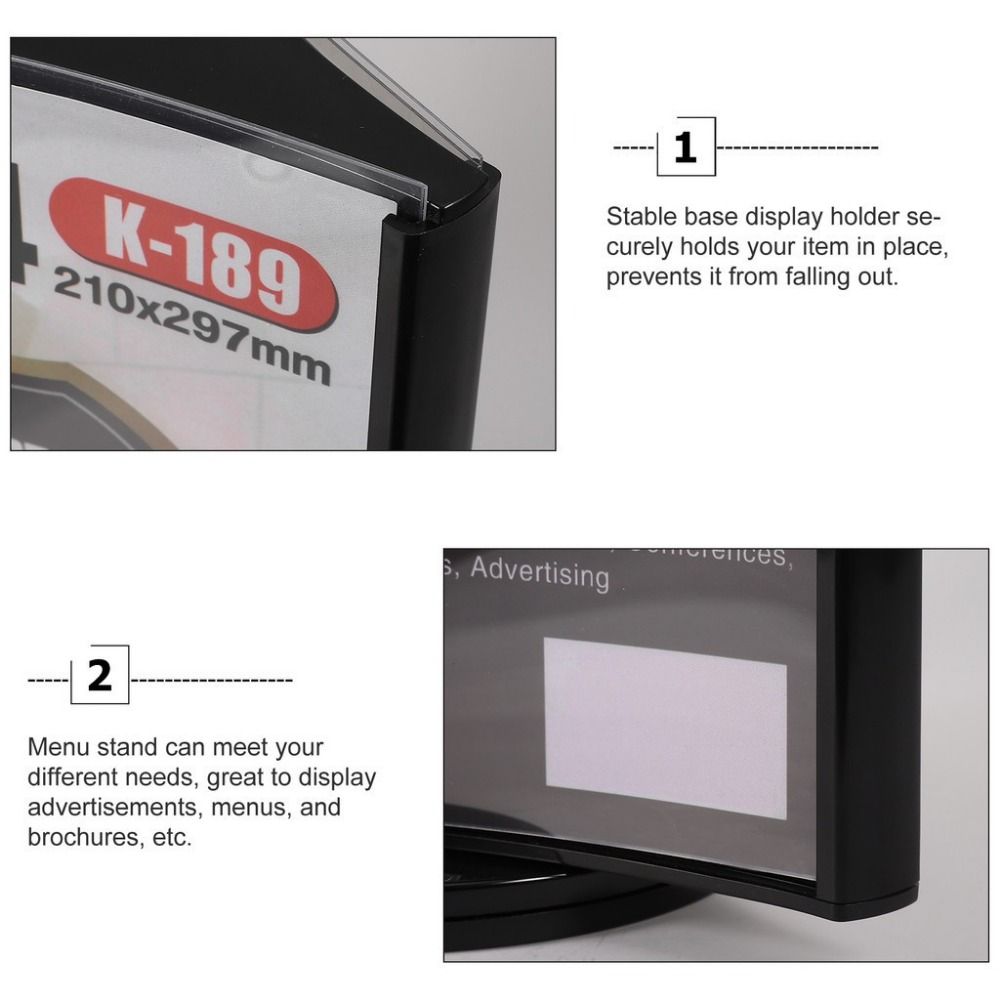 Transparent Menu Display Stand Three-Sided Vertical Price Tag Rack  Offices