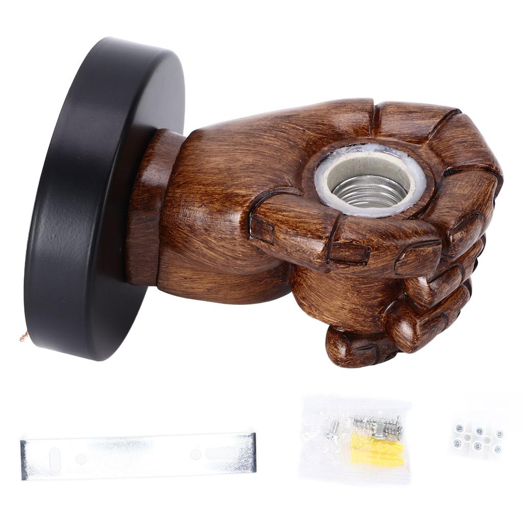 Wall Mounted Lamp Fist Shape Vintage Industrial Style Wall Sconce With Base Mount Connector for Bedroom Bar Cafe 220V