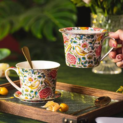 Rose Garden Breakfast Cup Household Ceramic Cup Mug Lid Office Water Cup Exquisite Couple Cup Coffee Mug
