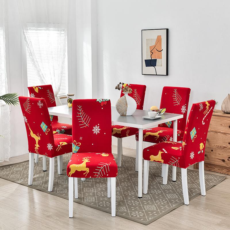 34 Color Christmas Chair Covers Dining Room Stretch Seat Protector Chair Covers for Kitchen Office Hotel Banquet Ceremony Party 2/4/6 Pieces