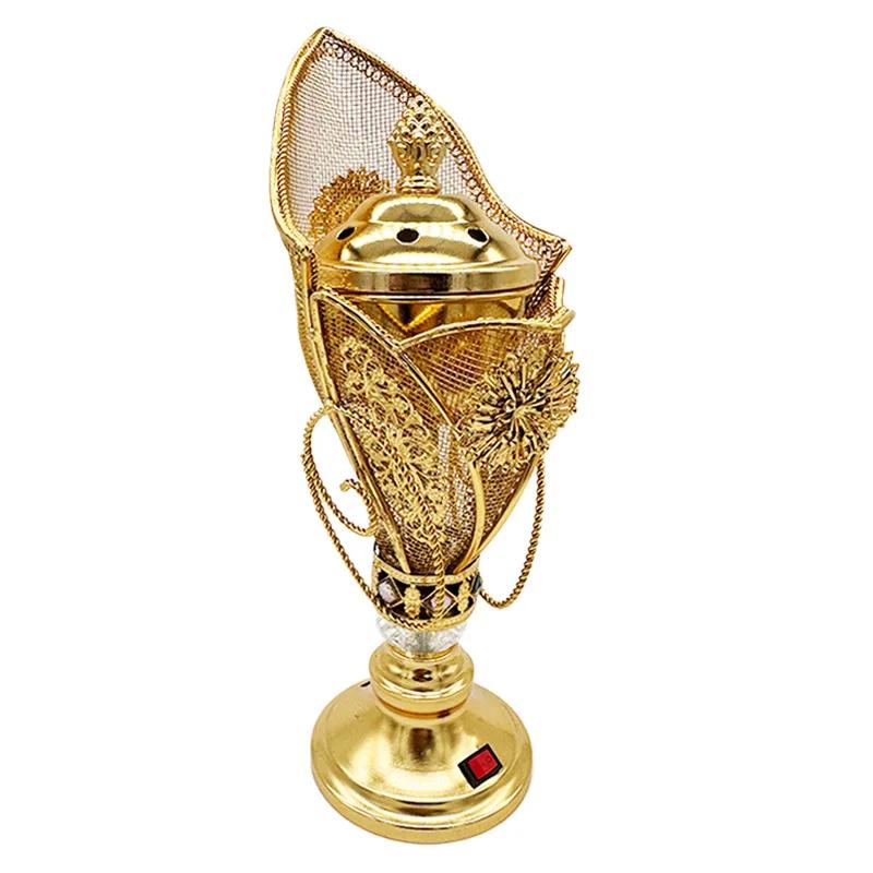 YXY Exquisite 110V/ 220V Plug-in Bakhoor Incense Burner Metal Middle East Home Decor Ornaments Carbon Furnace Incense Holders