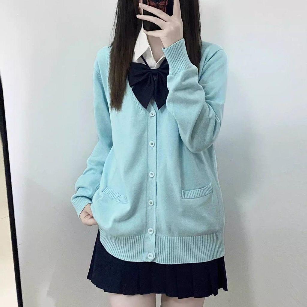 Japanese College-Style JK Uniform Cardigan - Sweet, Versatile, Long-Sleeved Sweater for Autumn/Winter