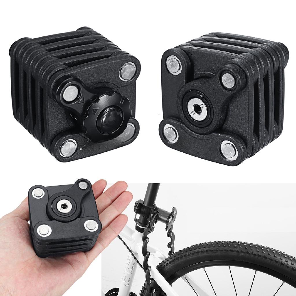 New 20 Sections 12 Level Portable Folding Bike Lock Digit Code Or Key Safety Chain Lock Hamburg-Lock Bicycle AntiTheft Locks Mount Bracket Bike Chain