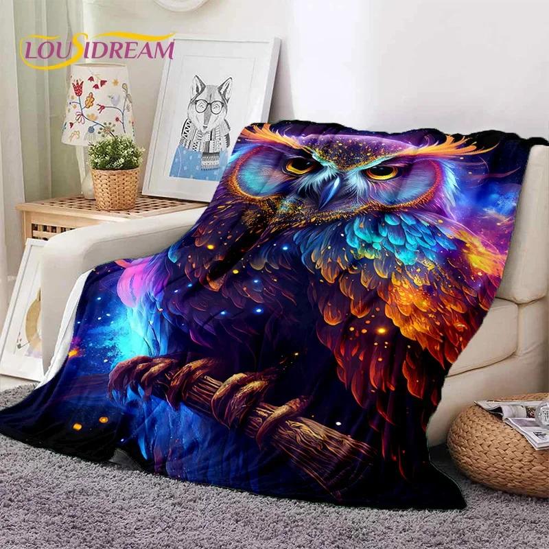 3D Cute Owl Eagle Birds Cartoon Soft Flannel Blanket for Beds Bedroom Sofa Picnic,Throw Blanket for Cover Outdoors Leisure Gift