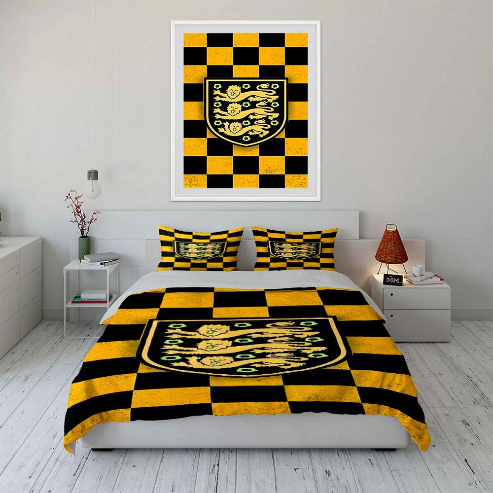 Black-and-yellow Checkered Pattern. Bedding Sets Duvet Cover Sets Duvet Covers Pillowcases(1* Duvet Cover 2* Pillowcases Without Duvet Insert)