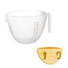 Food-Grade Egg Beating Bowl with Scale & Spout: Heat-Resistant, Filter Screen, Ideal for Baking Egg Mixtures.