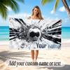 Soccer Theme Beach Towel Personalized Custom Name & Text Soft Quick Dry Beach Towel for Swimming Travel