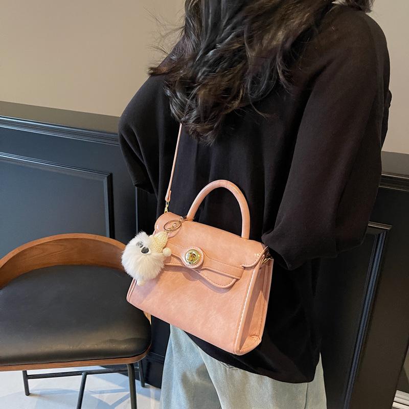 Bag Women's 2025 New Korean Edition Tide Fashion Portable Kelly Bag Premium Textured Shoulder Crossbody Bag