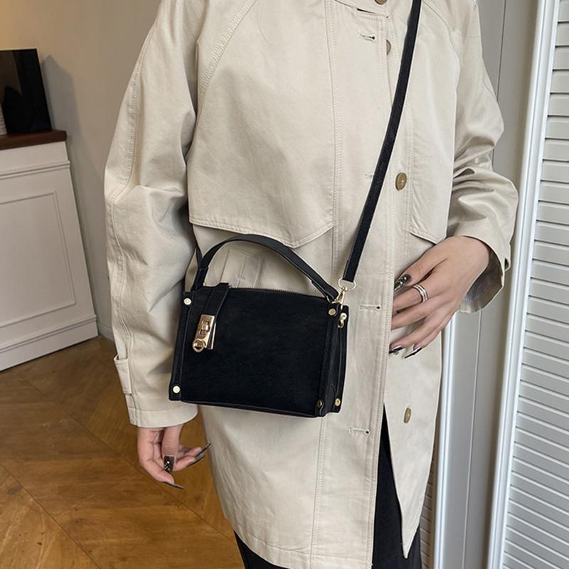 Retro Faux Leather Tote Pillow Bag Stylish Versatile Square Shoulder/crossbody Bag High-quality Mini Boston Bag Elegant Women's Handbag