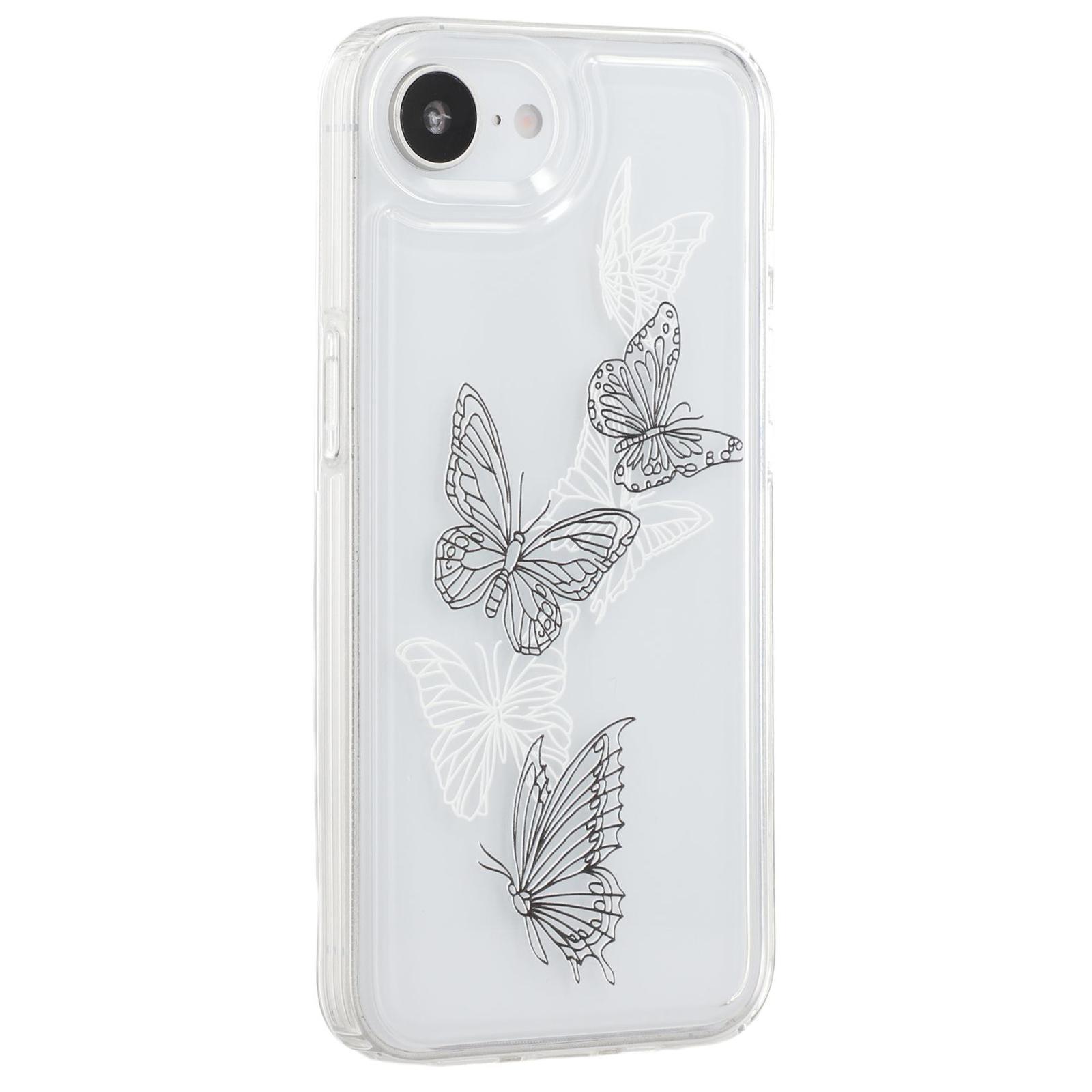 

For iPhone 16e Case Anti-Drop Airbag Butterfly Pattern Printing TPU Phone Cover BT5