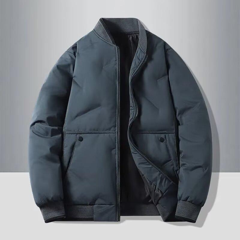 Autumn and Winter Baseball Collar Men's Fashionable and Versatile Cotton Jacket Outer Warm Cotton Jacket Baseball Jacket