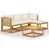 vidaXL 5 Pcs. Garden Lounge Set with Cushions Solid Wood Acacia
