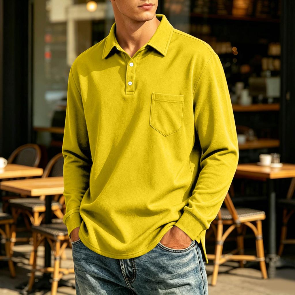 Men's Casual Long Sleeve Button-Down Shirt Lightweight Breathable