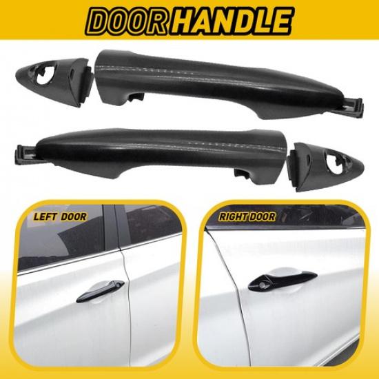 Black Covers Trim For 2012-2017 Hyundai Accent Side Handle Door Set Left & Right