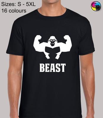 Beast Gorilla Cooles Fitness-Trainings-Top Reguläre Passform T-Shirt Top TShirt Tee für Männer
