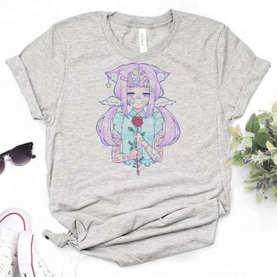 Yami Kawaii Tshirt Shoujo Summer Cheap Party Anime Kawaii Top Tees Summer Gothic Funny Meme