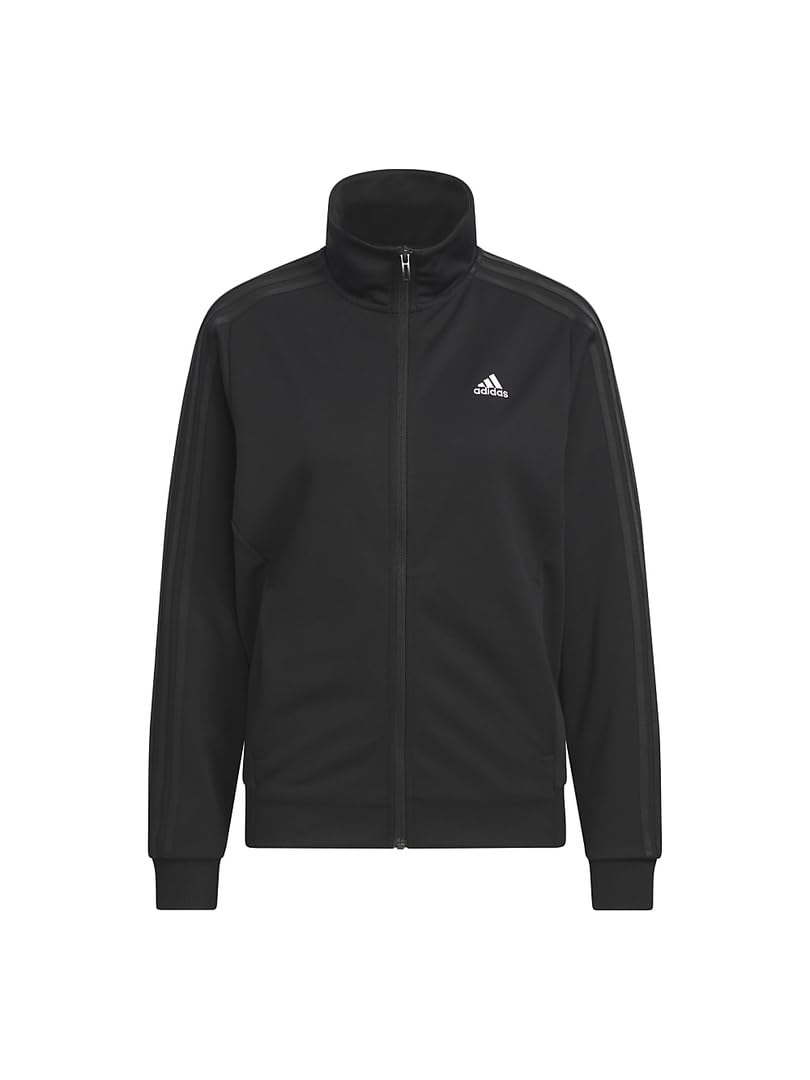 

Adidas KNV52 Track Size Seasonal Loose Double Knit Women s Top, Black/Black (IT6093), J/L, Sportswear, 3-Stripes, Fit,